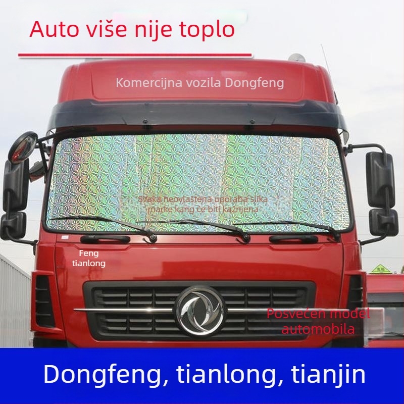 Sjena za kabinu kamiona, izvučna, aluminijska folija, montaža vakuumskim čašicama, za krov