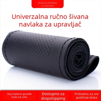 Coachman kožna ručno šivana navlaka za volan, univerzalna za sve sezone, prilagodljiva, privatna marka dostupna