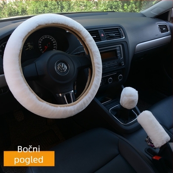 Komplet navlaka za volan automobila – univerzalna prilagodba, zimski pliš materijal, tri komada, pogodan za sve sezone