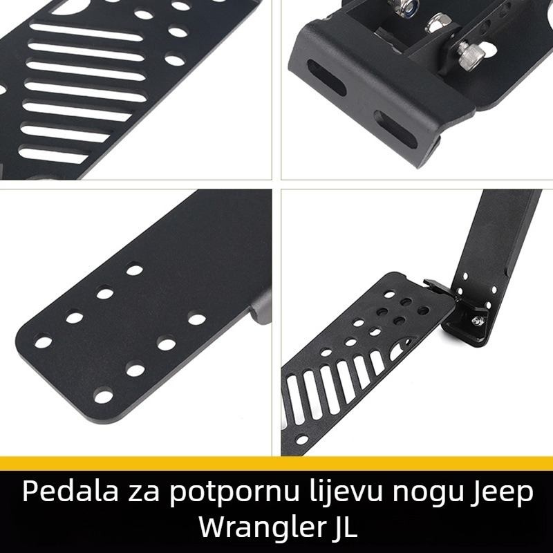 Lijevi pedal za odmor stopala za Wrangler JL (2018–2023), ručni mjenjač — HOZAN metalni pedal dodatak