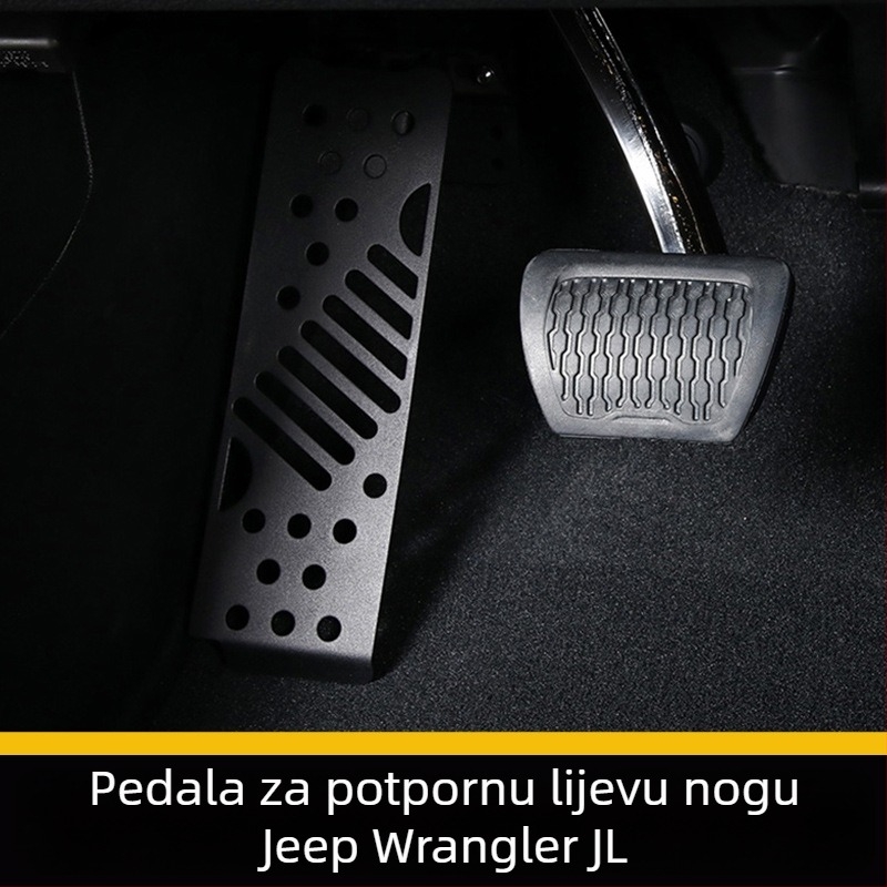 Lijevi pedal za odmor stopala za Wrangler JL (2018–2023), ručni mjenjač — HOZAN metalni pedal dodatak