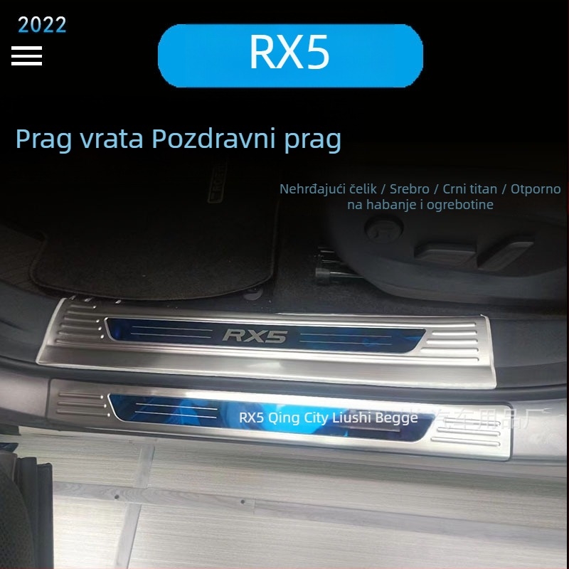 Nehrđajući čelik pragovi vrata i zaštitna pločica prtljažnika za Roewe RX5, treća generacija, za 22 varijante
