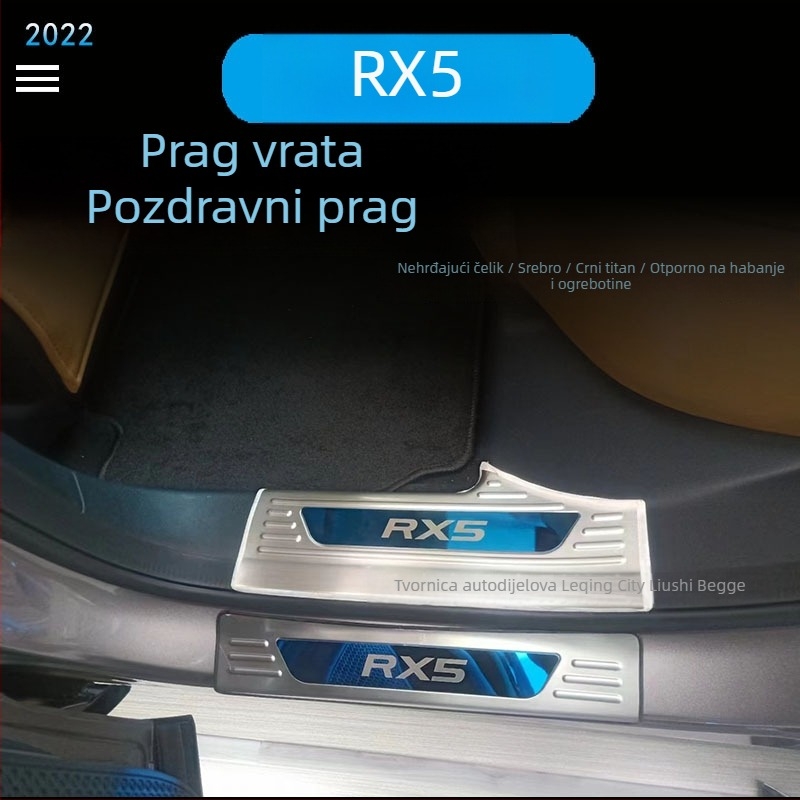 Nehrđajući čelik pragovi vrata i zaštitna pločica prtljažnika za Roewe RX5, treća generacija, za 22 varijante