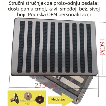 Pricot pedala od nehrđajućeg čelika, kvadratni oblik, protuklizna površina, prilagodljiva obrada, univerzalna kompatibilnost