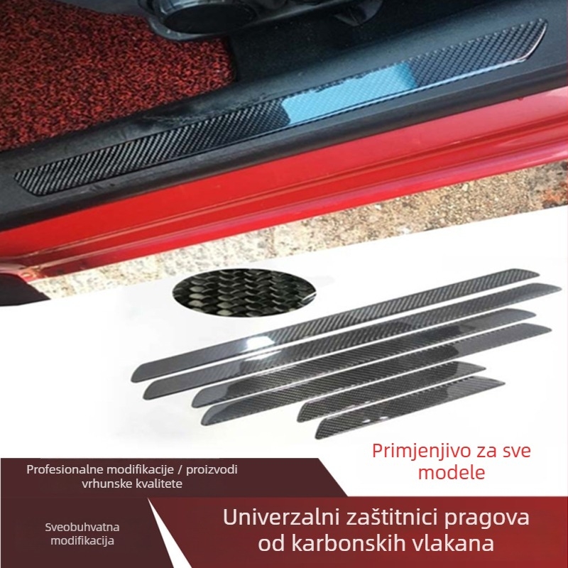 Zaštitni prag automobila od karbonskih vlakana, prilagodljiv, univerzalna unutarnja dekorativna traka
