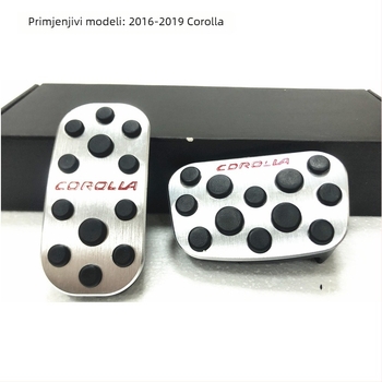 Aluminijski pedali za ubrzanje i kočenje s protukliznom površinom, za Toyota Corolla i Prius (2019-2023), bez bušenja