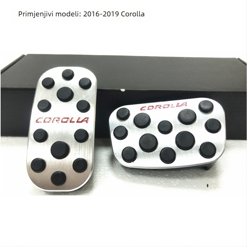 Aluminijski pedali za ubrzanje i kočenje s protukliznom površinom, za Toyota Corolla i Prius (2019-2023), bez bušenja