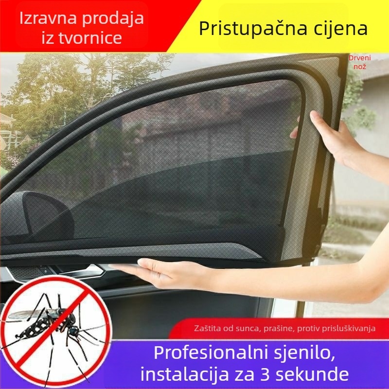 Auto mreža protiv komaraca za prozor, prozirna mreža, univerzalna prilagodba, viseći način ugradnje