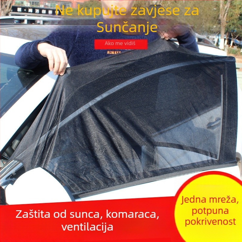 Auto mreža protiv komaraca za prozor, prozirna mreža, univerzalna prilagodba, viseći način ugradnje