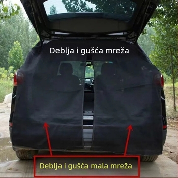 Univerzalna mreža protiv komaraca za prtljažni prostor autom za ventilaciju, prozračni poliester, visića instalacija, prilagodljivo