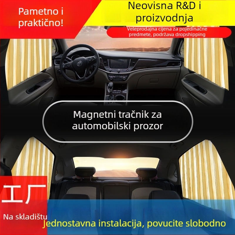 Magnetska automobilska zavjesa za prozore, automatsko proširenje i skupljanje, toplinska izolacija