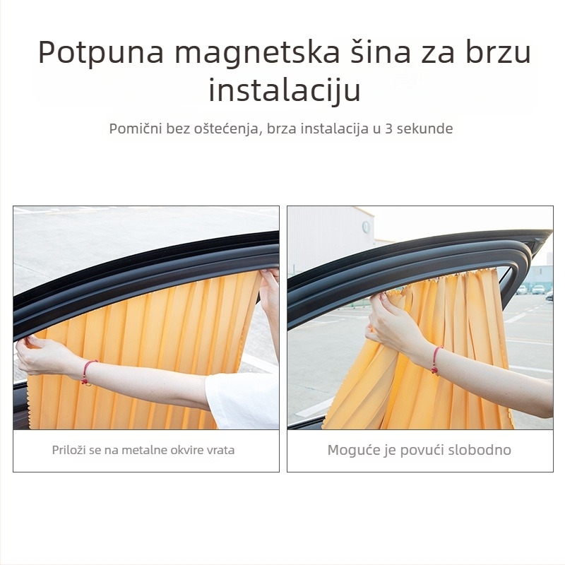Magnetska automobilska zavjesa za prozore, automatsko proširenje i skupljanje, toplinska izolacija