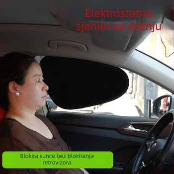 Automobilska sunčana zavjesa za bočni prozor, privatnost — PVC, montaža statičkim ljepilom, moguć ispis logotipa