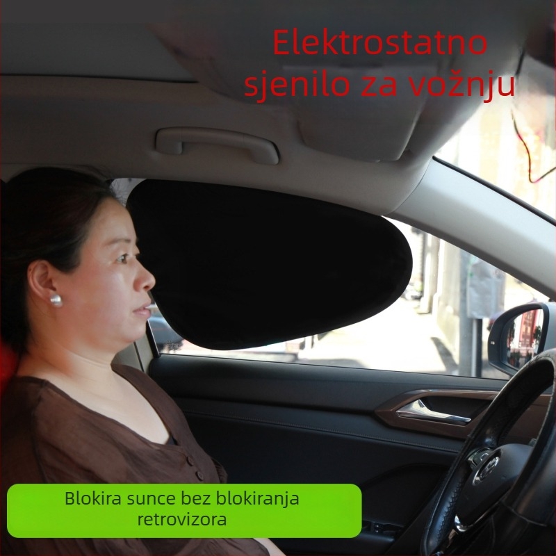 Automobilska sunčana zavjesa za bočni prozor, privatnost — PVC, montaža statičkim ljepilom, moguć ispis logotipa