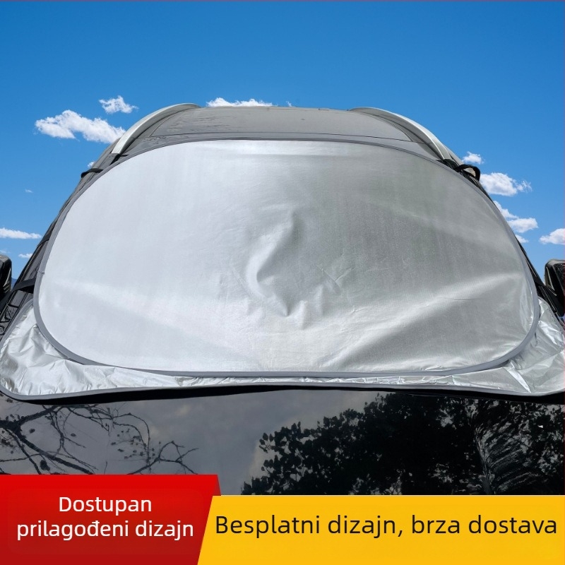 Auto sjenilo za prednje prozore s klipom – aluminijska folija, marka Yixuan, mogućnost otiska logotipa, opća kompatibilnost, jednostavan stil