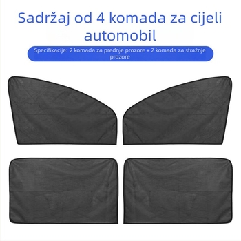Auto sjenilo s mrežom protiv komaraca od najlona — univerzalna prilagodba, magnetsko vješanje, izvorni stil, set od 4 komada