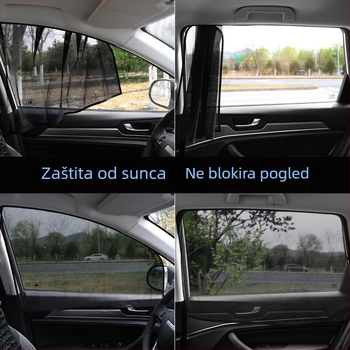 Auto sjenilo s mrežom protiv komaraca od najlona — univerzalna prilagodba, magnetsko vješanje, izvorni stil, set od 4 komada