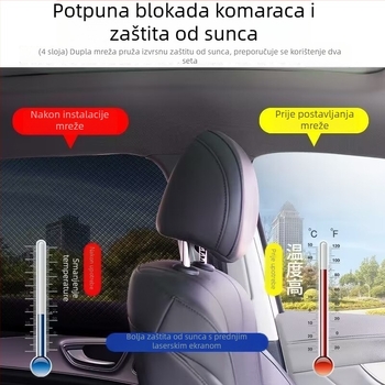 Automobilska mreža protiv komaraca za bočne prozore s sjenčenjem i ventilacijom
