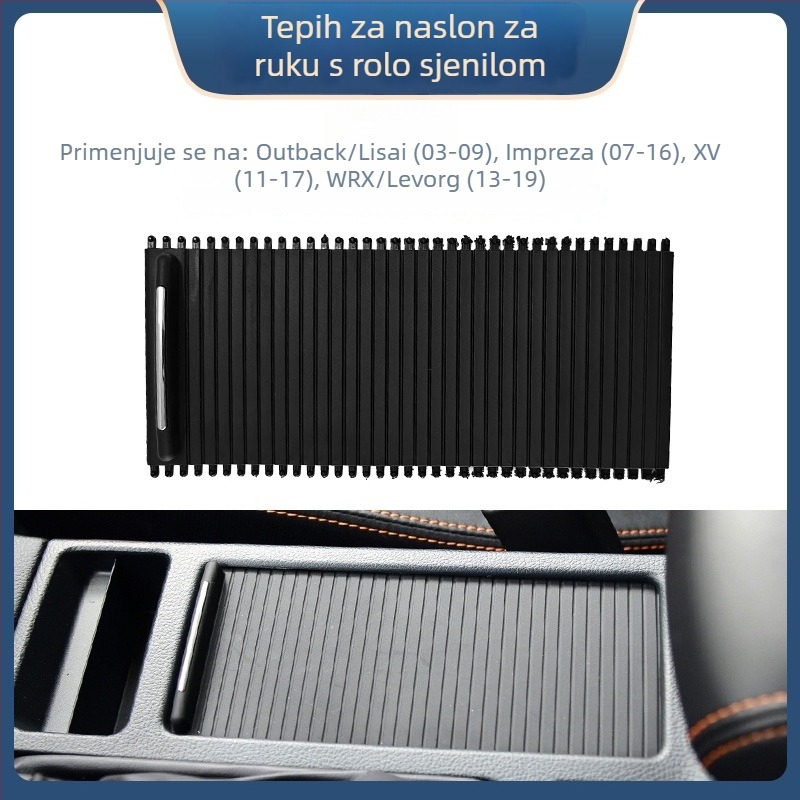 Auto naslonski naslon za ruku s pretincom za pohranu, držačem čaše i rolo-zavjesom za Subaru XV, Impreza, STI, Legacy, WRX i Outback