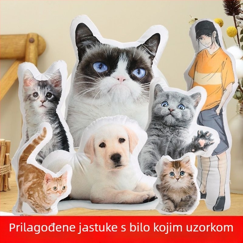 Crtić plišani jastuk - jastuk za automobil i kućne ljubimce u posebnom obliku (tisak, pliš, PP punilo)