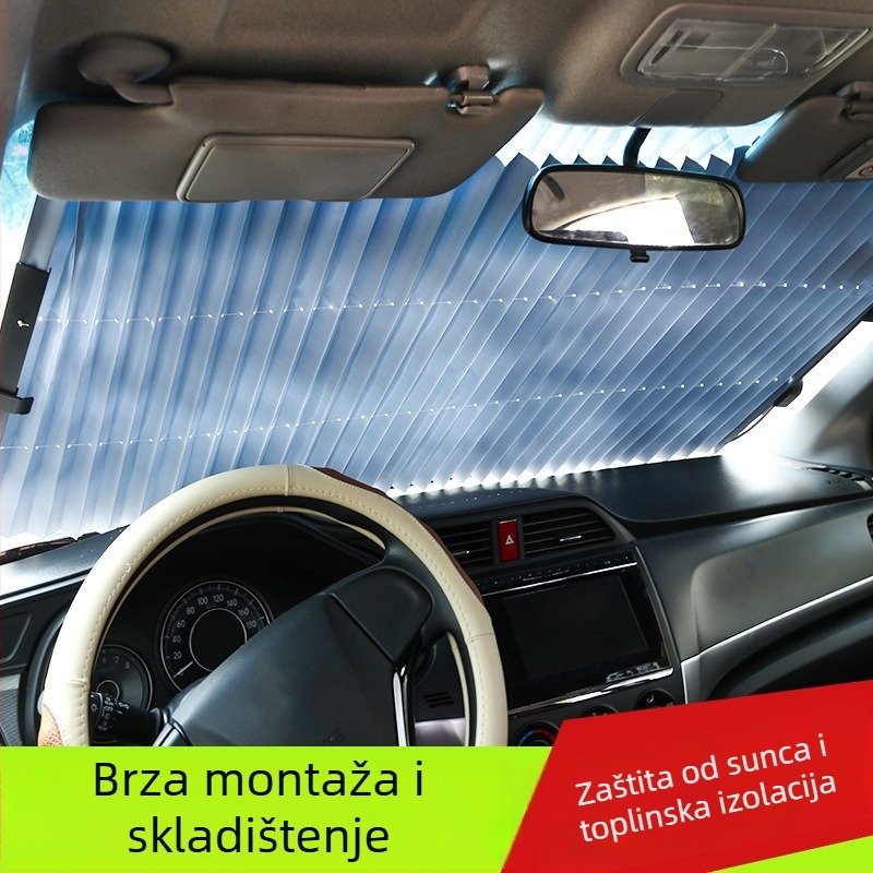 Izvlačni zaštitnik za prednje staklo automobila, aluminijskom folijom