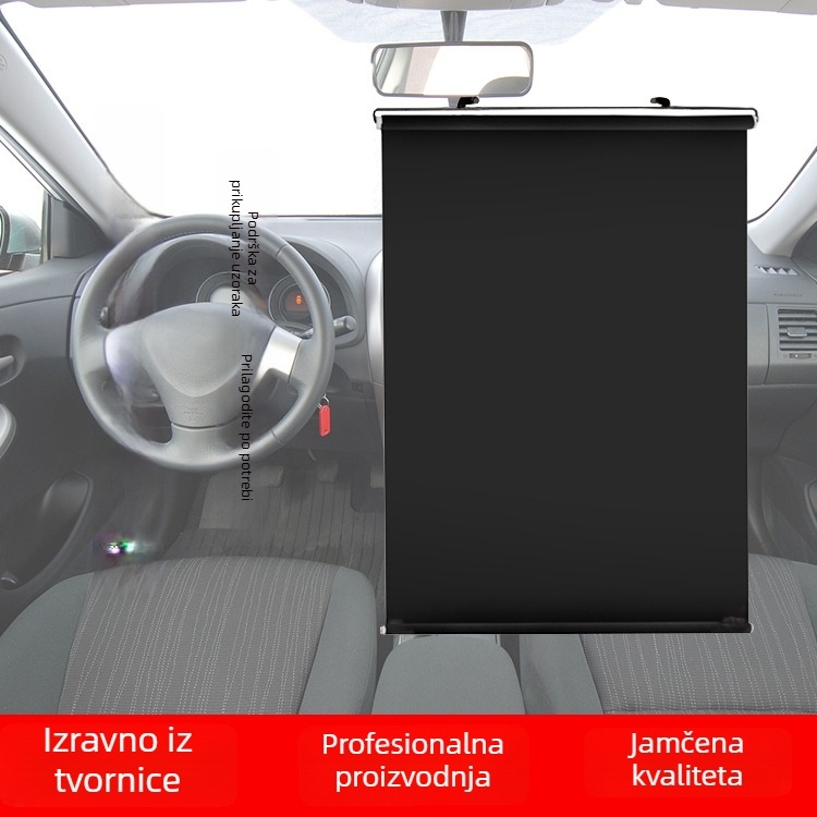 Auto sjenilo za sunce - Pričvršćivanje usisnom čašom, Materijal: sinteticki papir, Ispis logotipa, Prilagodba dostupna