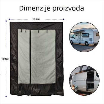 Poliesterska prozirna rolo zavjesa za vrata kamp-kućice, prozračna, potpuno pokriće, zaštita od insekata