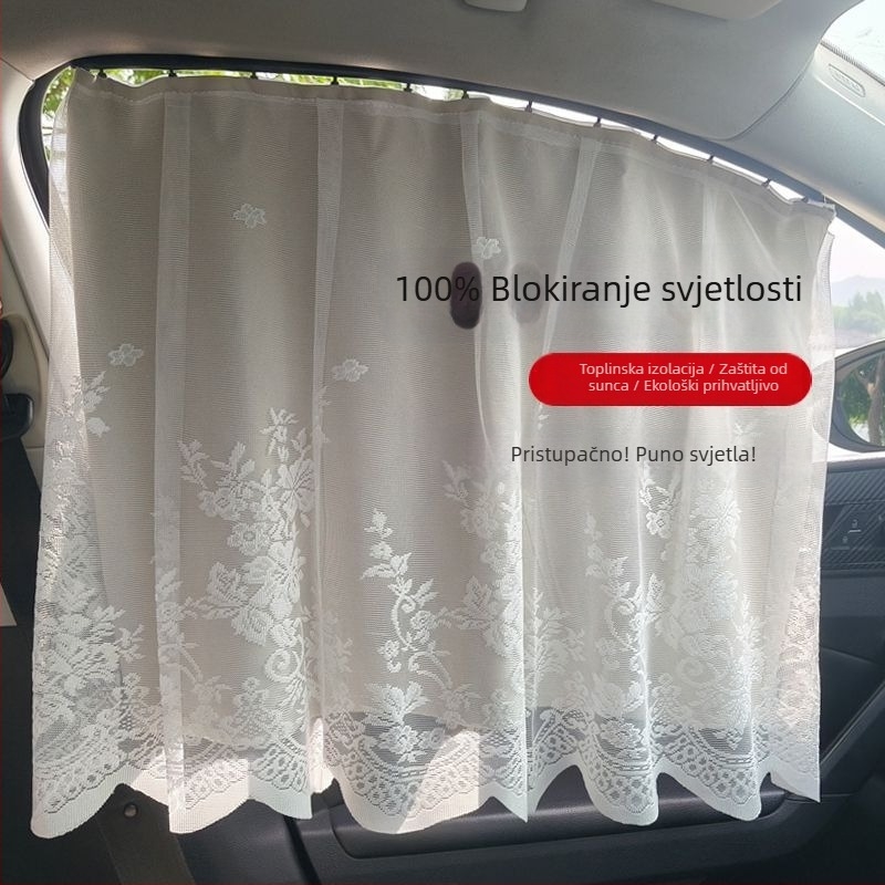 Zavjesa za auto u stilu princeze, univerzalna, s kartom-šinom (PMMA; ugrađena instalacija; kompatibilni modeli vozila; marka Xiong keji; za prozor automobila)