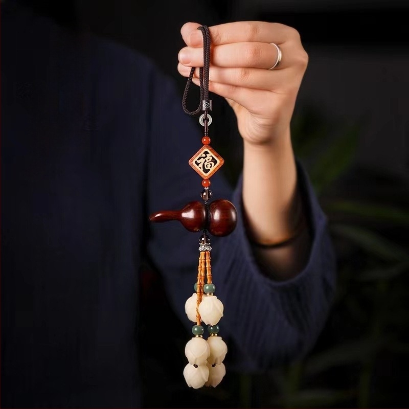 Auto privjesak od Boxwood Bodhi tikva – Jingxintang, japansko-korejski mini stil, biljni motiv