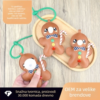 Gingerbread Man PU kožni privezak za torbu za vješanje u auto, anime uzorak, ultra lagan, pribor za torbu, jesen 2025