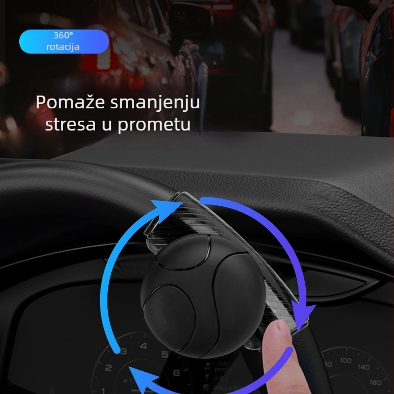 Silikonska kuglica za pojačanje volana, tip ležaja, 360° ušteda napora pri upravljanju, dimenzije 8,5 × 5,5 cm, masa 65 g