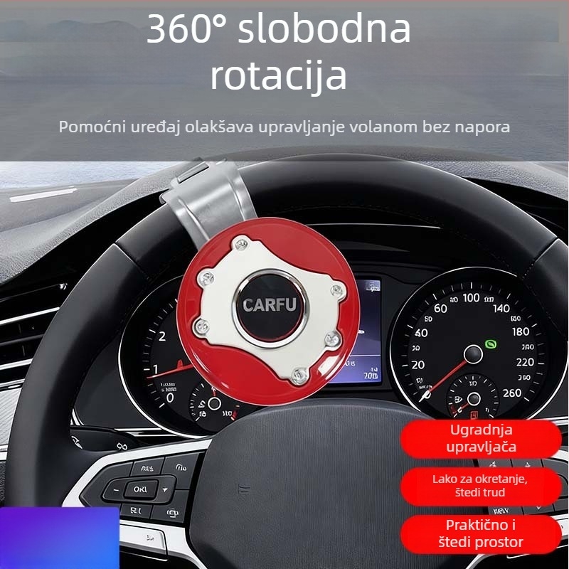 Pojačivač volana automobila, dizajn koji štedi napor, ABS+željezna konstrukcija, 75 g, univerzalna prilagodba