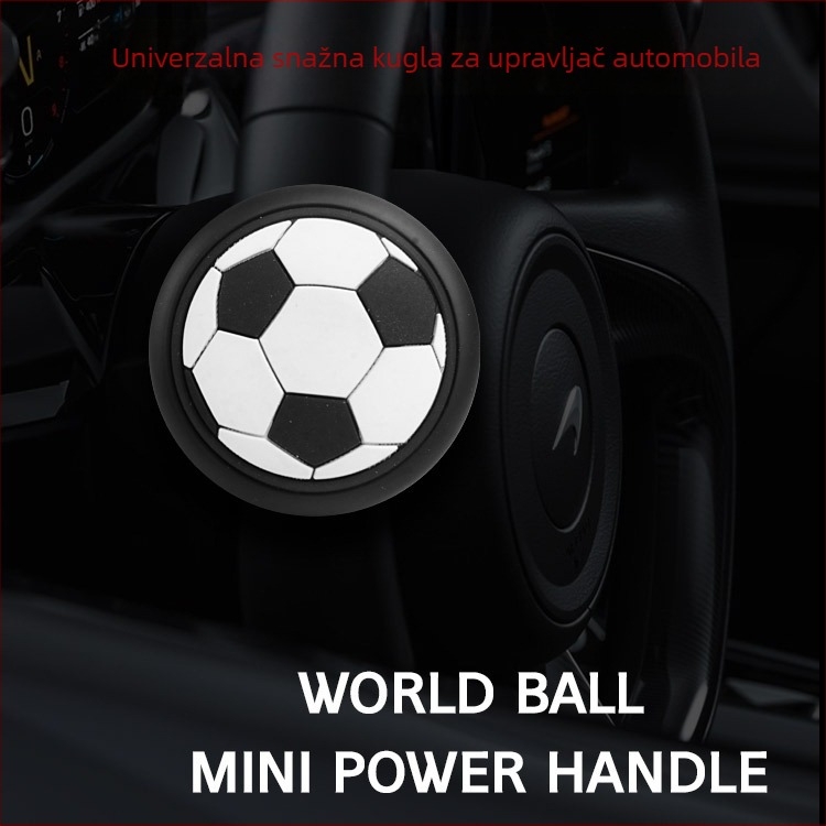 World Ball Power Handle pojačivač volana za automobile — BAUHAUS, PVC/ABS, Pogodno za sve tipove automobila, Ispisani logo OK