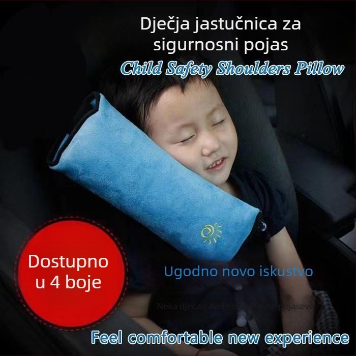 Dječji jastuk za pojas u automobilu s plišanim velurom