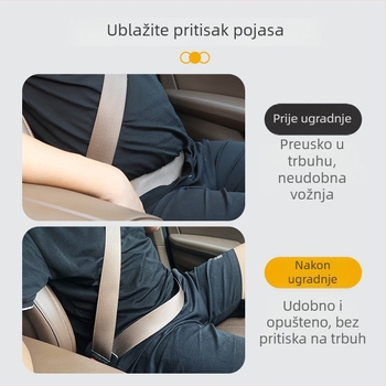 Ograničivač sigurnosnog pojasa za automobil – prilagodljivi klip za pojas djeci i trudnicama, sprječava stiskanje vrata i trbuha