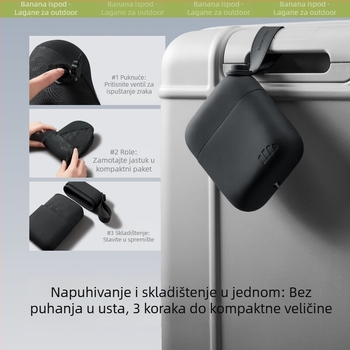 Putni napuhavajući jastuk za vrat, U-oblikovani jastuk s memorijskom pjenom, Ice Silk navlaka, minimalistički stil, težina 1,5–2 kg
