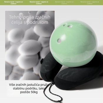 Putni napuhavajući jastuk za vrat, U-oblikovani jastuk s memorijskom pjenom, Ice Silk navlaka, minimalistički stil, težina 1,5–2 kg