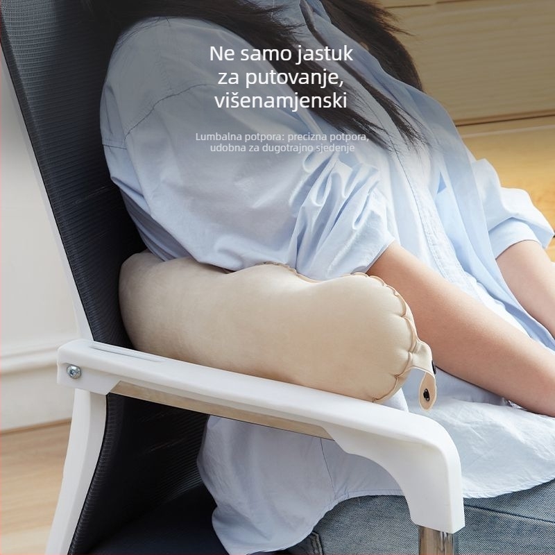 Napuhujući jastuk za vrat u obliku U, prijenosni dizajn za putovanja
