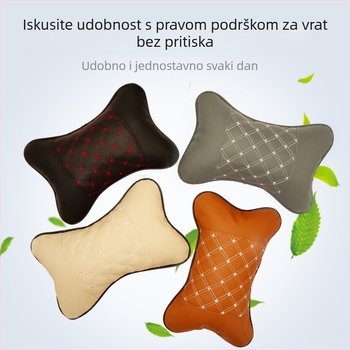 Automobilski jastuk za naslon za glavu – univerzalan, sve sezone, latex punjenje, navlaka od PU kože i mikrovlakana, mogućnost prilagodbe