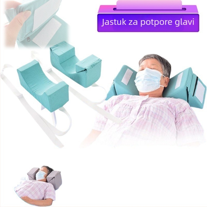 U-oblik jastučić za fiksiranje glave, minimalistički stil, napunjen zrakom, plišna tkanina, za starije osobe