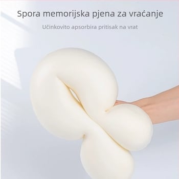 Jastuk od memorijske pjene u obliku U, uklonjiv i periv, putni jastuk, podrška za vrat