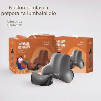 Set jastučića za naslon za glavu i lumbalnu podršku u automobilu – Effie bear s memorijskom pjenom