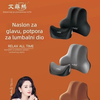 Set jastučića za naslon za glavu i lumbalnu podršku u automobilu – Effie bear s memorijskom pjenom
