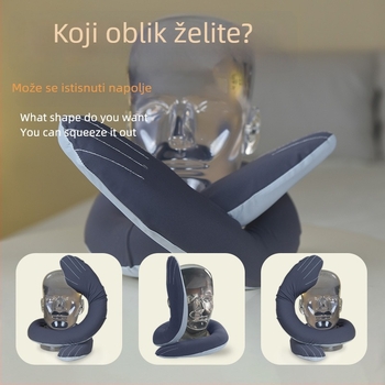 U-oblik putni jastuk s memorijskom pjenom za podršku vrata, za odrasle, tkanina od kemijskih vlakana, moderan minimalistički stil
