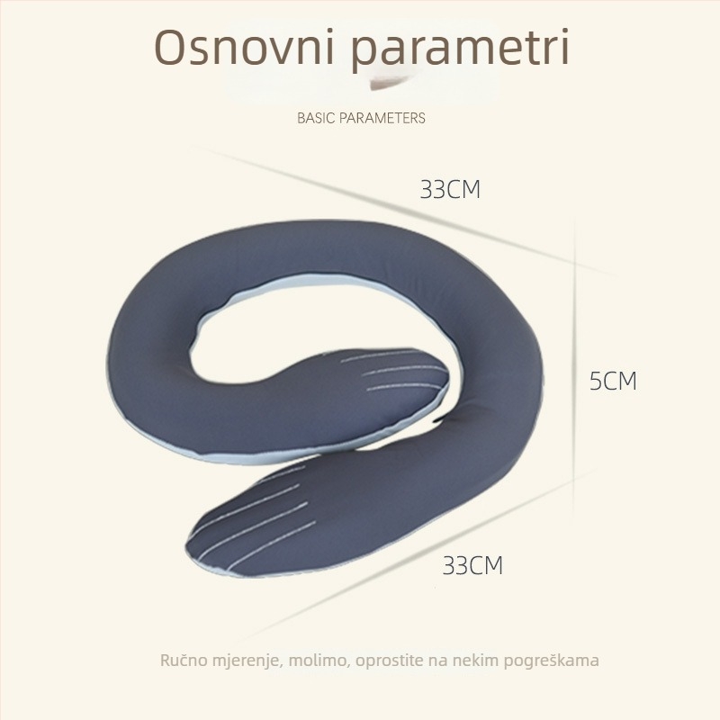 U-oblik putni jastuk s memorijskom pjenom za podršku vrata, za odrasle, tkanina od kemijskih vlakana, moderan minimalistički stil