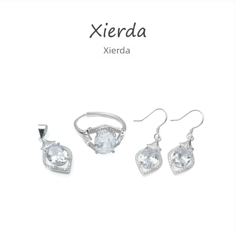 Set nakita od 925 srebra sa cirkonovima – naušnice, ogrlica i narukvica; korejski stil; motivi zvijezda mjesec nebo (925 silver; Zircon inlay; Earrings + Necklace + Bracelet; Korean style; Star/Moon/Universe pattern)