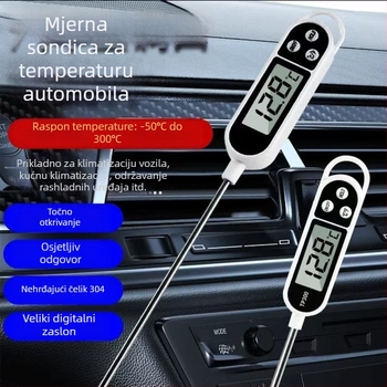 Automobilski termometar za klima uređaj sa sondom – visoka preciznost, marka Want to cross