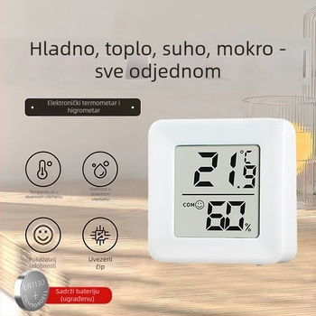 Unutarnji digitalni termometar i higrometar, na zid, suho/mokro dvostruko mjerenje, za kućnu upotrebu i bebama - Model: Direktna opskrba od proizvođača za prekograničnu prodaju