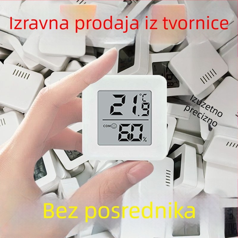 Unutarnji digitalni termometar i higrometar, na zid, suho/mokro dvostruko mjerenje, za kućnu upotrebu i bebama - Model: Direktna opskrba od proizvođača za prekograničnu prodaju