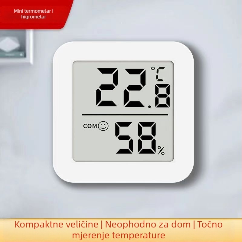 Unutarnji digitalni termometar i higrometar, na zid, suho/mokro dvostruko mjerenje, za kućnu upotrebu i bebama - Model: Direktna opskrba od proizvođača za prekograničnu prodaju